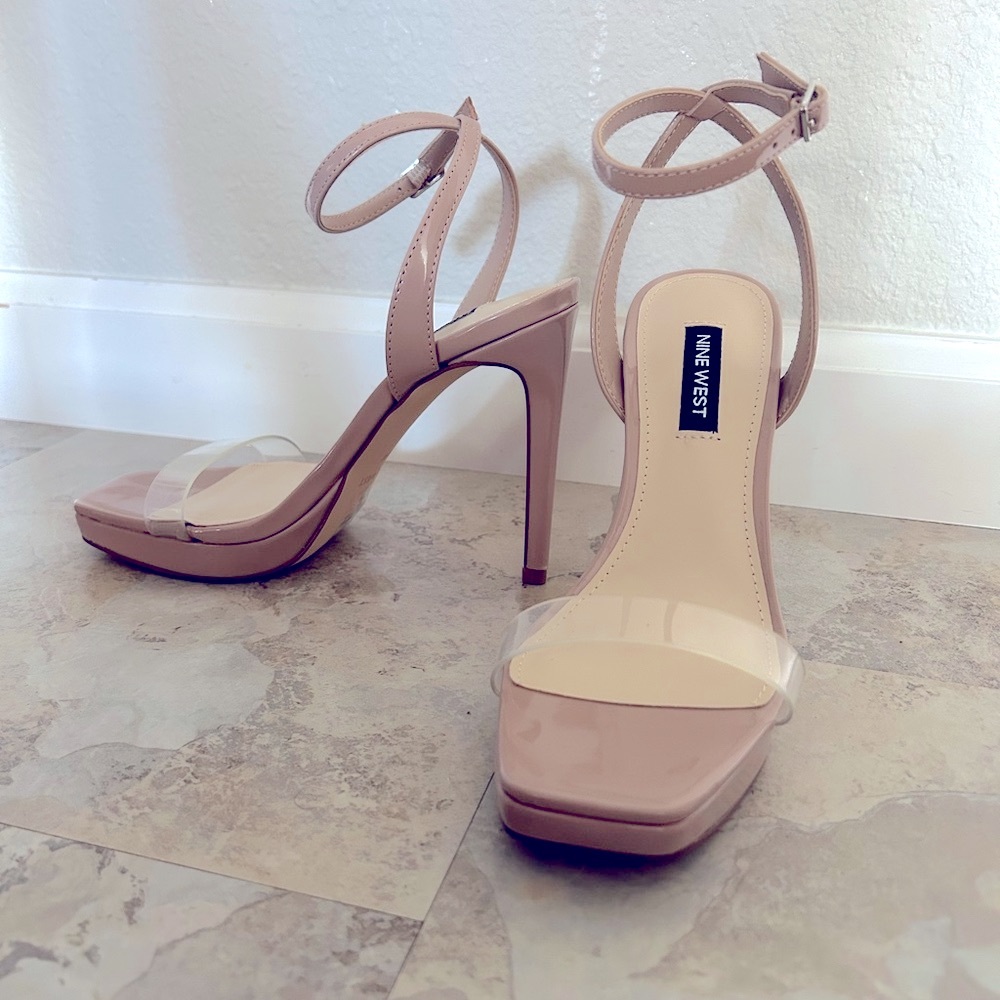 Nine West Nude High Heel Sandals - like new